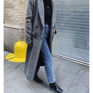 NWT Reformation York Herringbone Long Coat Blogger